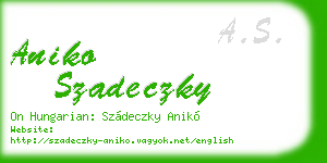aniko szadeczky business card