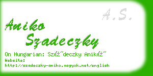 aniko szadeczky business card